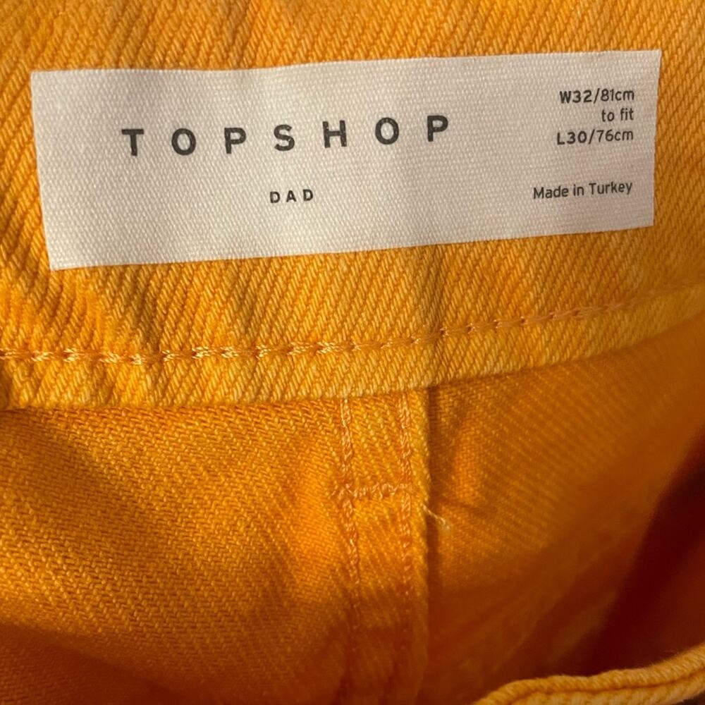 Topshop High Waist Dad Jeans Orange Women’s Sz 10 - Picture 6 of 7